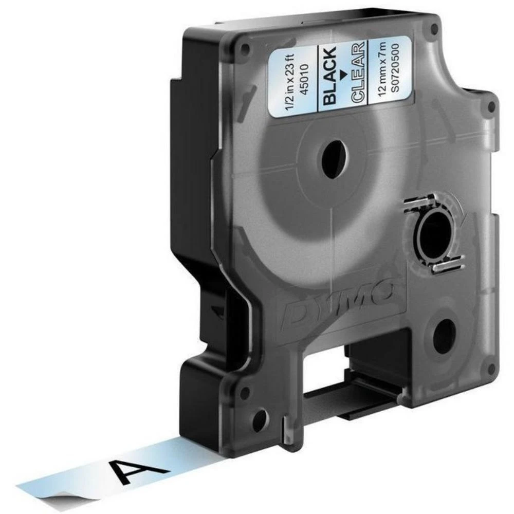 Juostelė DYMO D1 12mm x 7m, vinilinė, juoda ant permatomo / S0720500 45010