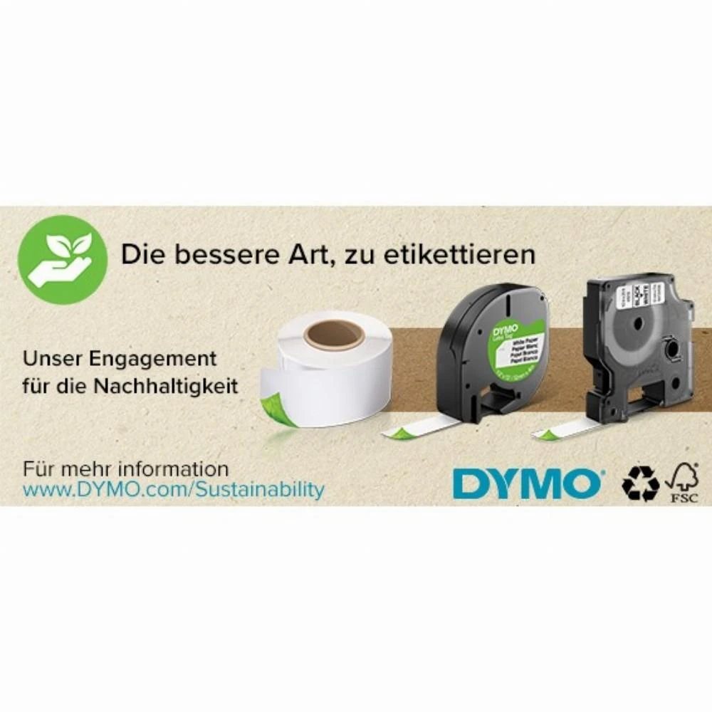 Juostelė DYMO D1 12mm x 7m, vinilinė, juoda ant balto / S0720530 45013