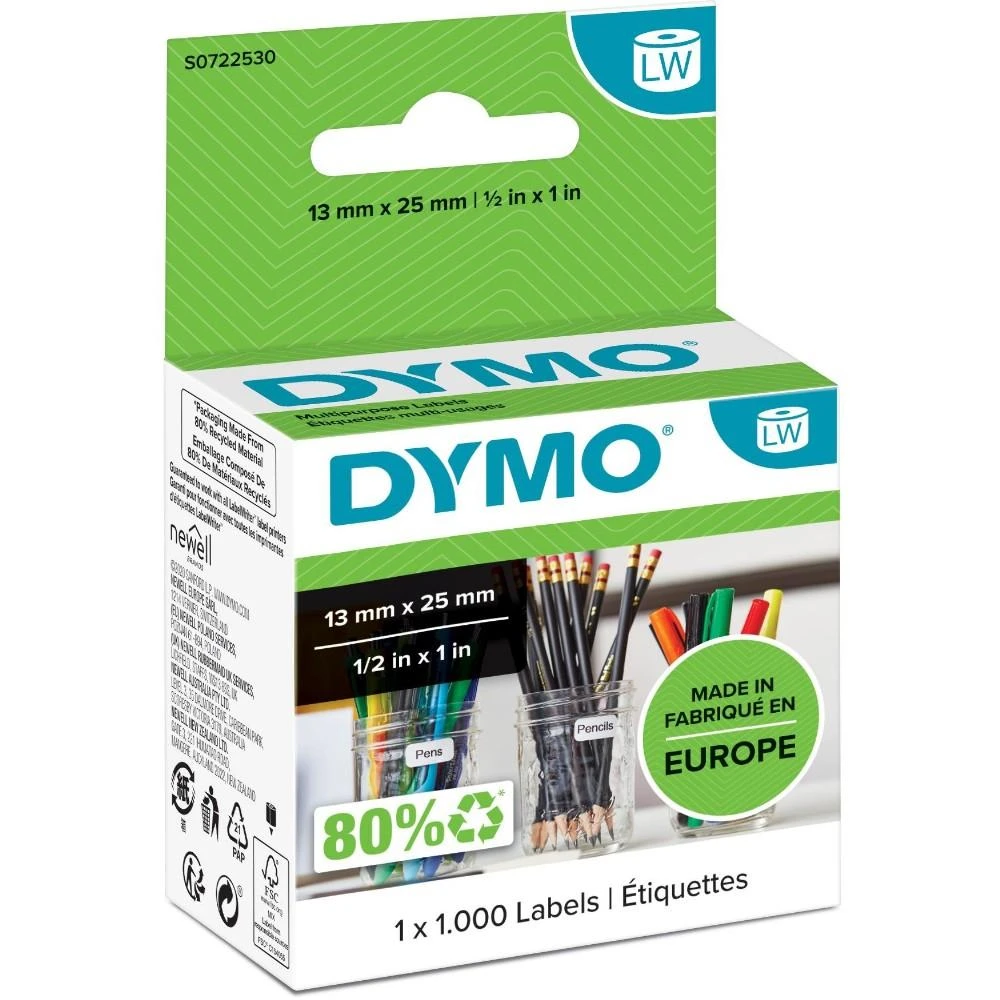 DYMO LW - Multi-Purpose Labels - 13 x 25 mm - S0722530 Balta Lipni spausdintuvo etiketė