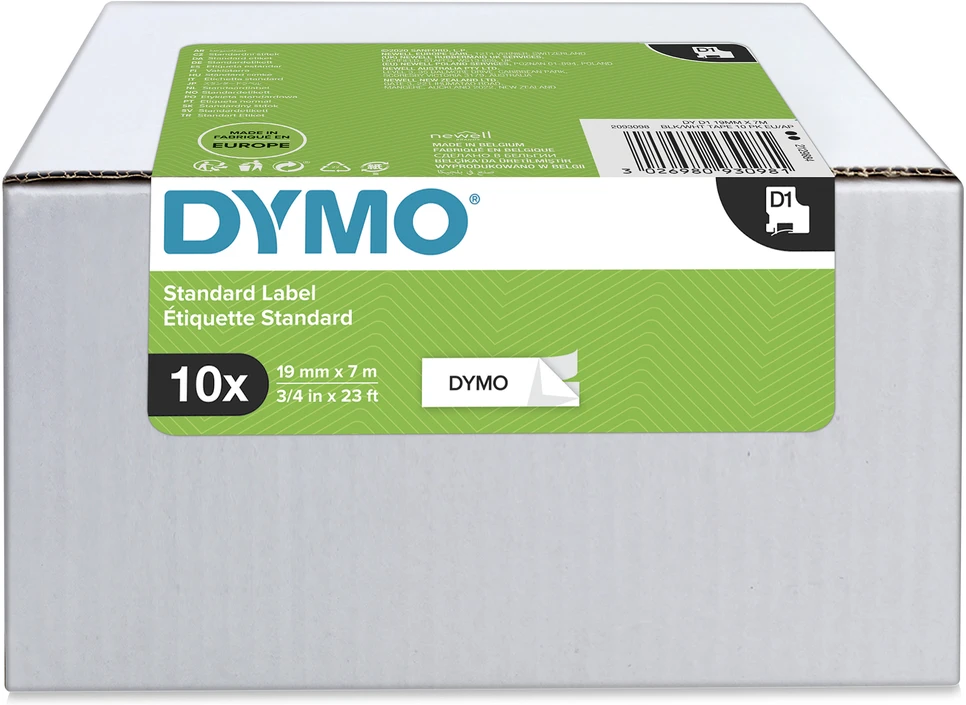 Dymo Taśma D1 19mm x7m juoda/balta 2093098 10 vnt.