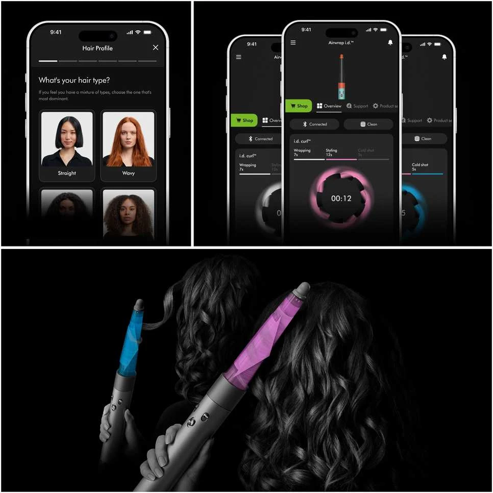 Dyson Airwrap ID T1/T2, rožinės keramikos ir rausvo aukso spalvos