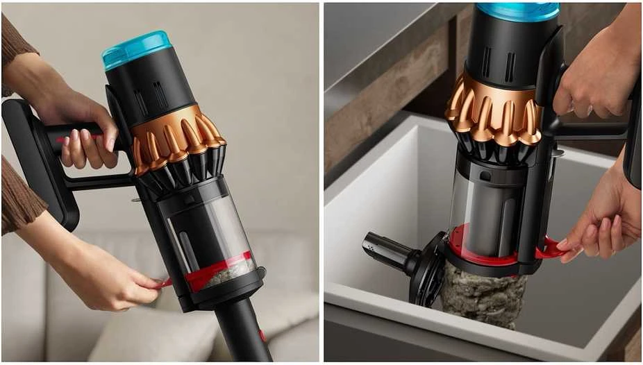 Drėgno ir sauso valymo belaidis dulkių siurblys Dyson „V16 Piston Animal Submarine“, vario/juodos matinės spalvos