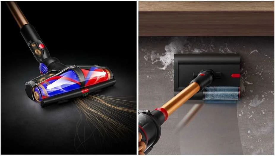 Drėgno ir sauso valymo belaidis dulkių siurblys Dyson „V16 Piston Animal Submarine“, vario/juodos matinės spalvos