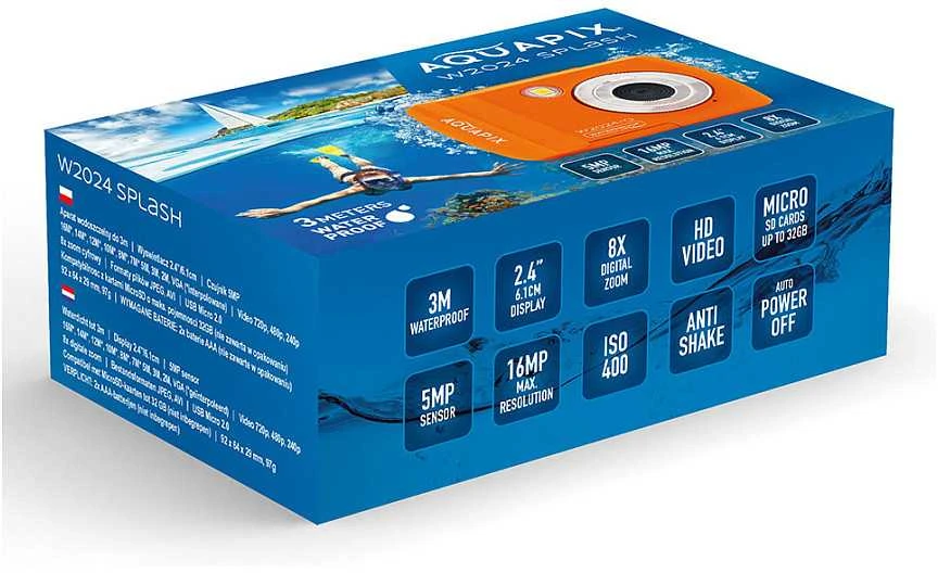 Skaitmeninis fotoaparatas EasyPix Easypix Aquapix W2024 Splash Oranžinis