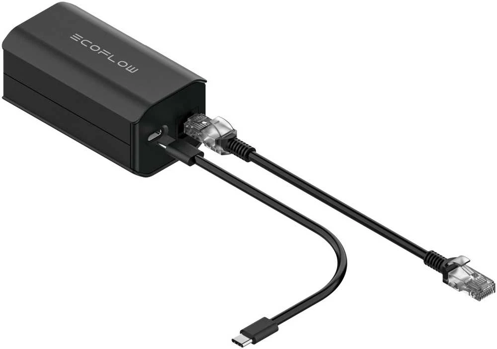 EcoFlow įžeminimo adapteris su prijungtais kabeliais