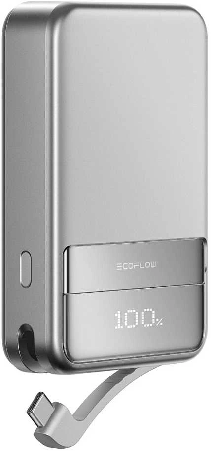 „EcoFlow RAPID“ magnetinė išorinė baterija, 5000 mAh, (sidabrinis).