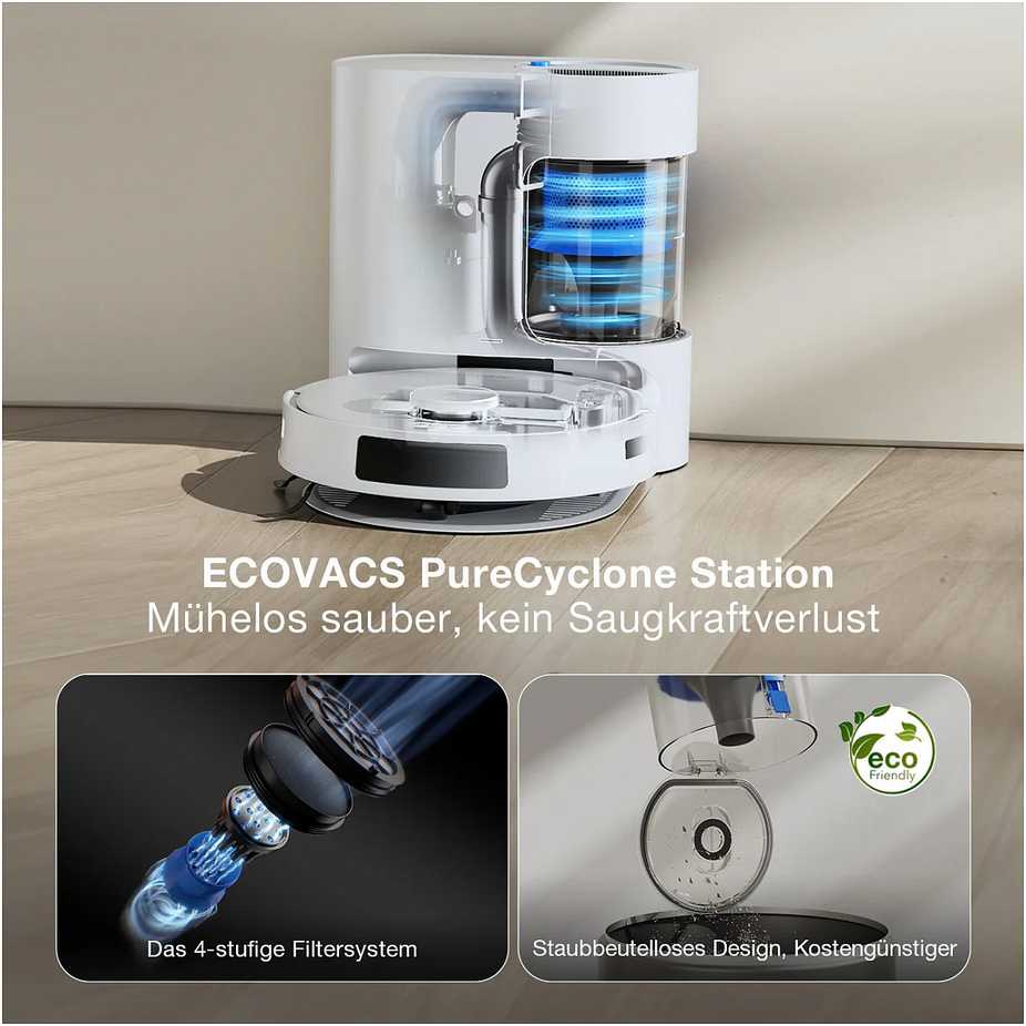 Ecovacs DEEBOT N20 PLUS dulkių siurblys-robotas, Baltas