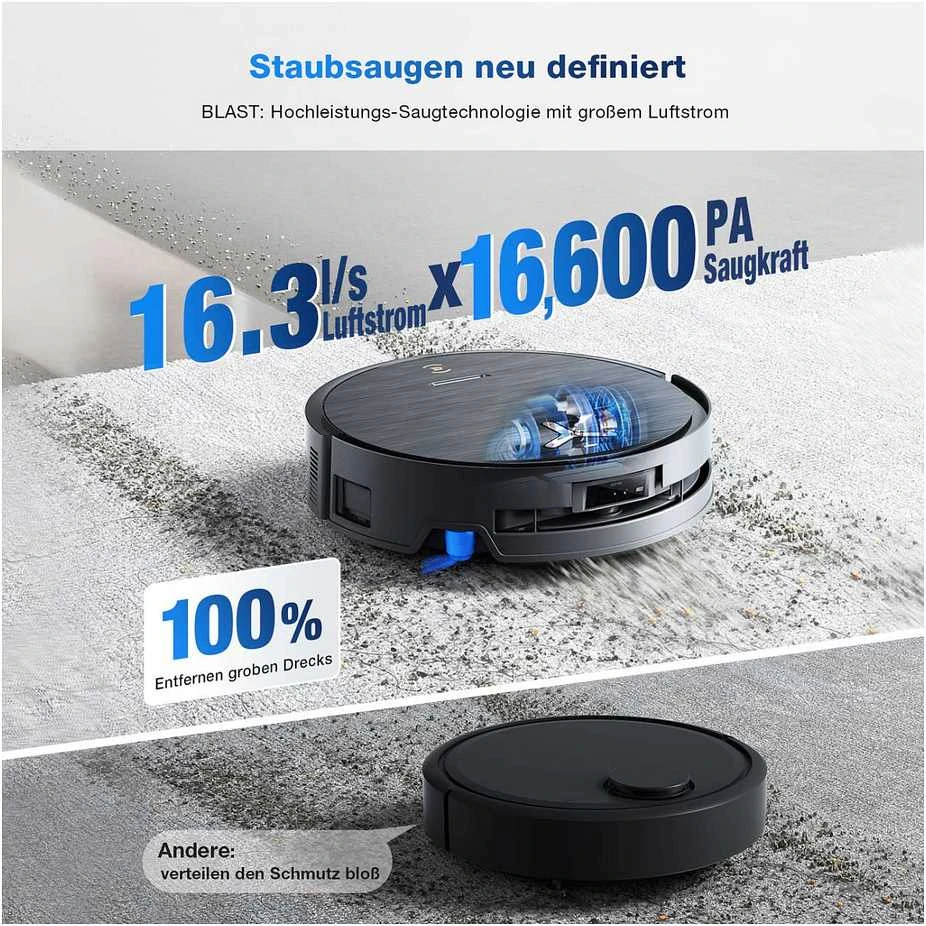 Dulkių siurblys - robotas Ecovacs Deebot X9 Pro OMNI, Juodos spalvos