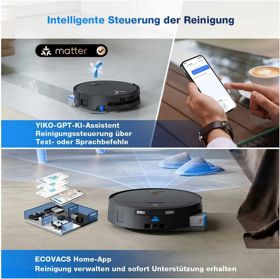 Dulkių siurblys - robotas Ecovacs Deebot X9 Pro OMNI, Juodos spalvos