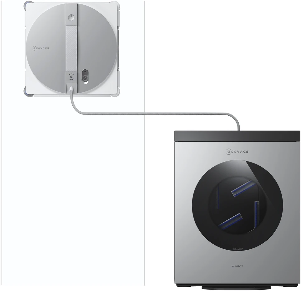 Langų valymo robotas Ecovacs WINBOT W3 OMNI, Baltas/sidabrinis
