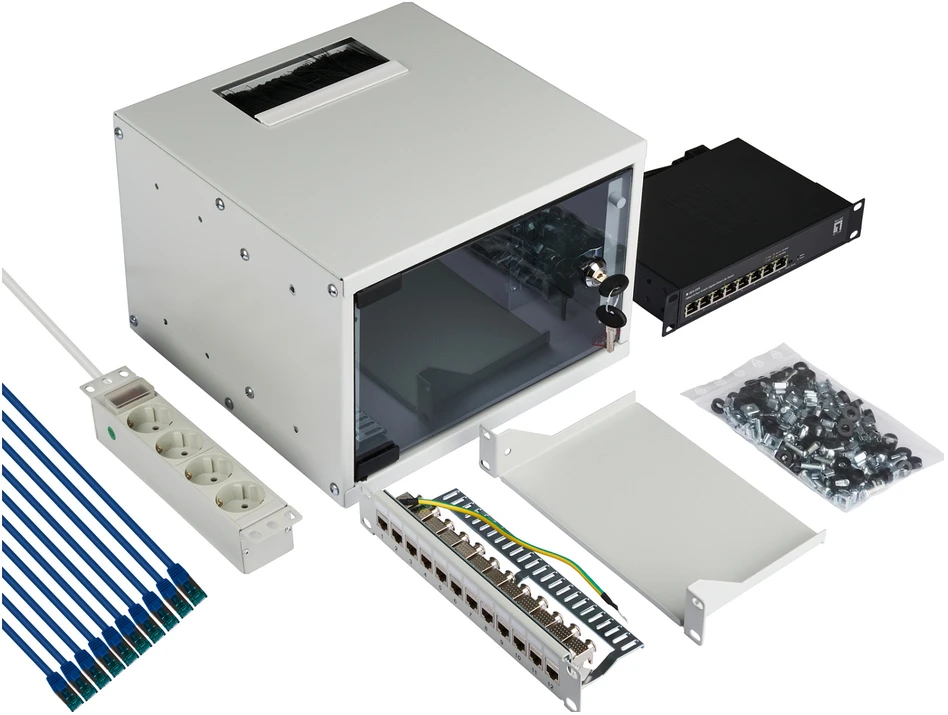 Efb Elektronik EFB 10" sieninis korpusas, 4U, 300 mm gylio, 1 dalies, RAL7035