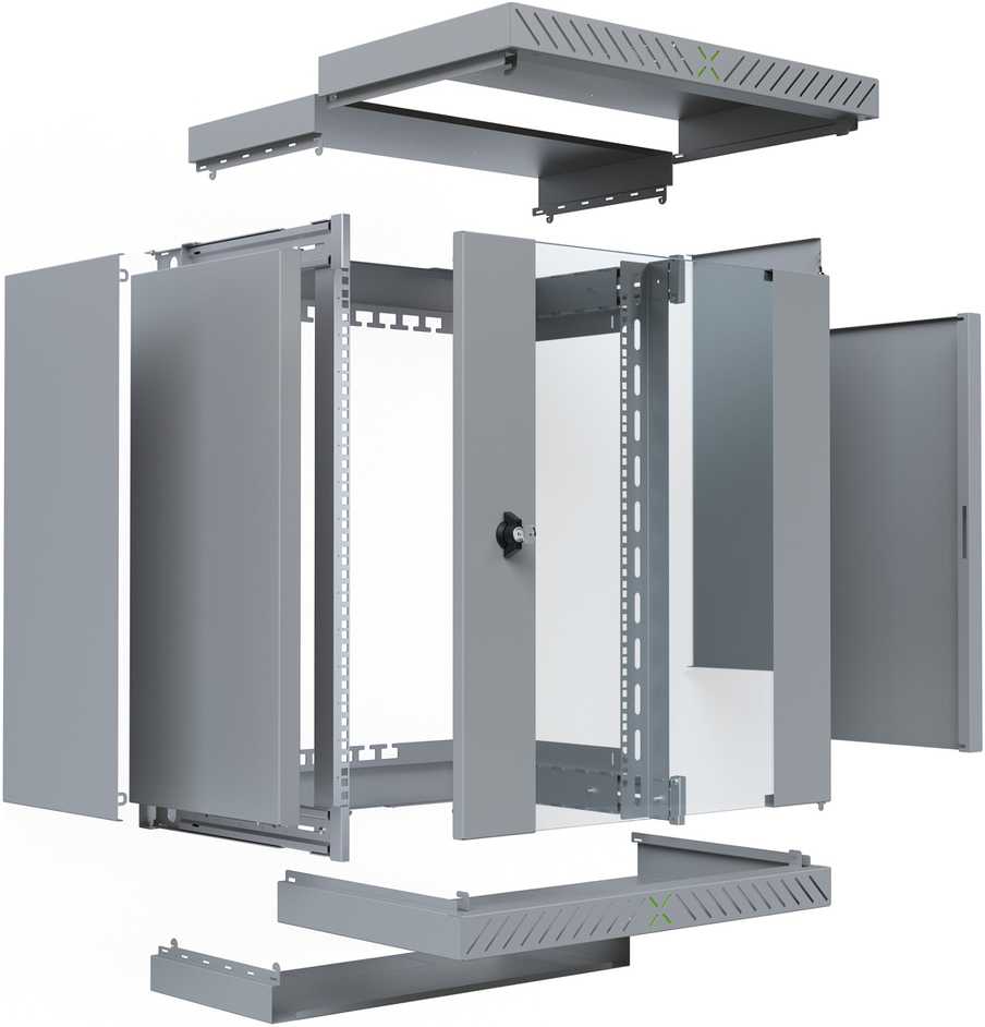 Efb Elektronik Spinta EFB EFB 19'' Wandgehäuse X-Rack mit Glastür 400-600mm 15HE grau