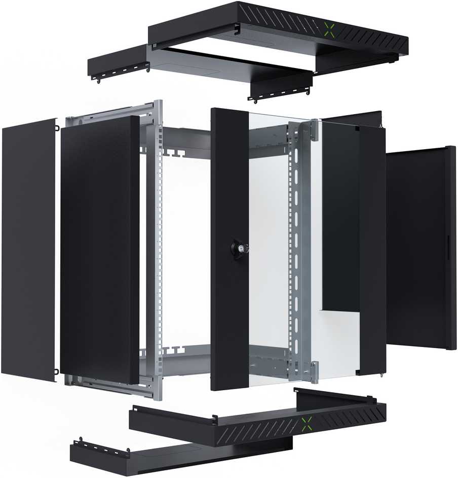 Efb Elektronik Spinta EFB EFB 19'' gehäuse X-Rack mit Glastür 400-600mm 15HE juodas
