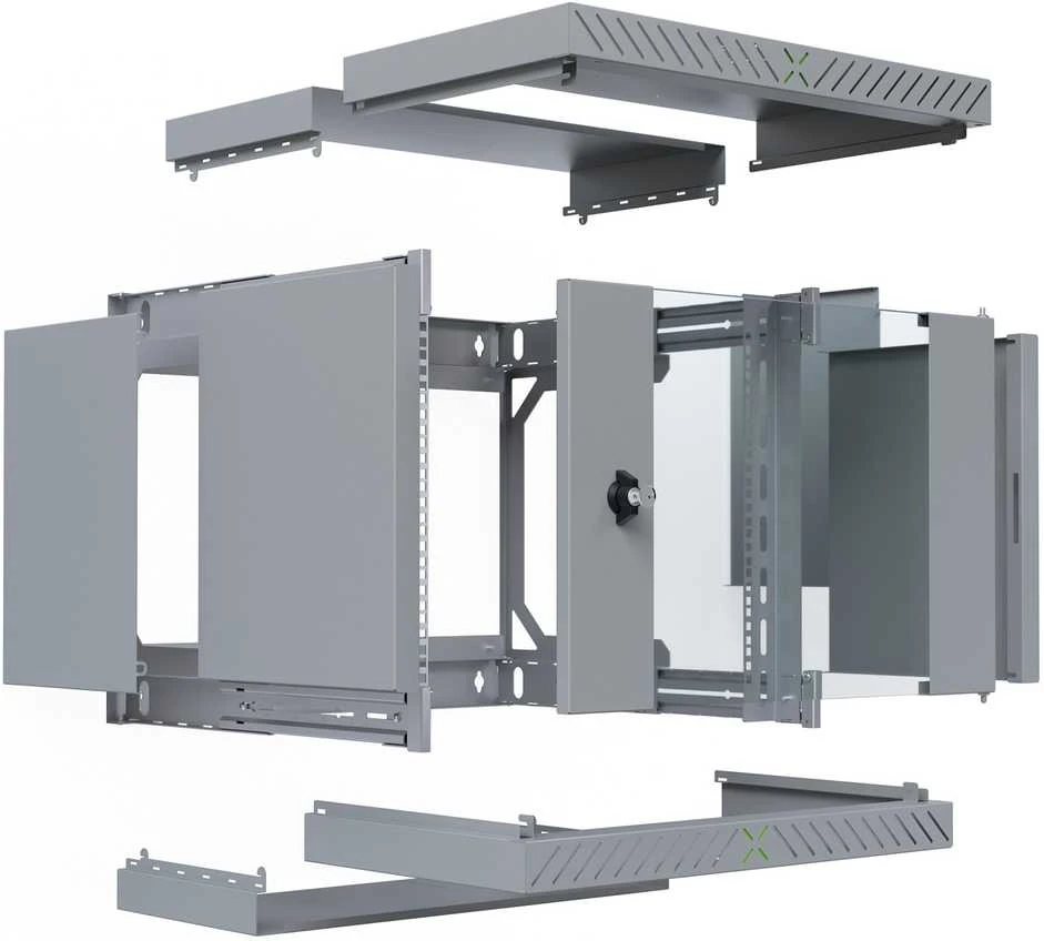 Efb Elektronik Spinta EFB EFB 19'' Wandgehäuse X-Rack mit Glastür 400-600mm 9HE grau