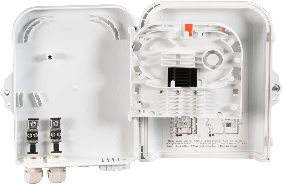 Efb Elektronik EFB Optinio pluošto skirstytuvas FTTH lauko, montuojamas ant stulpo/sienos 8xSC Simplex/LC Duplex IP65