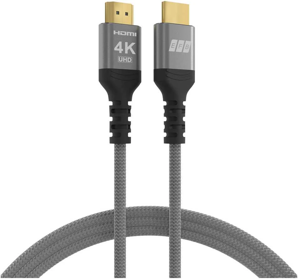 Pintas HDMI kabelis su 4K UHD logotipu ant jungties
