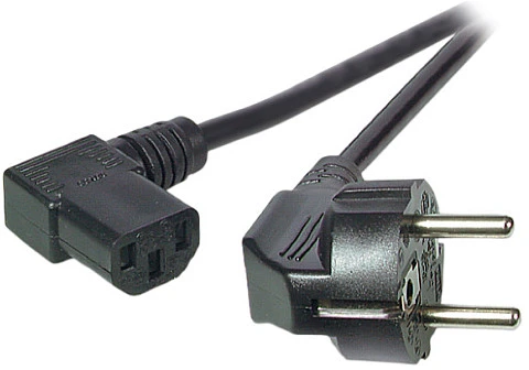 Efb Elektronik EFB Netzkabel Schutzkontakt 90°-C13 90°,sw,5.0m,3x1.0mm