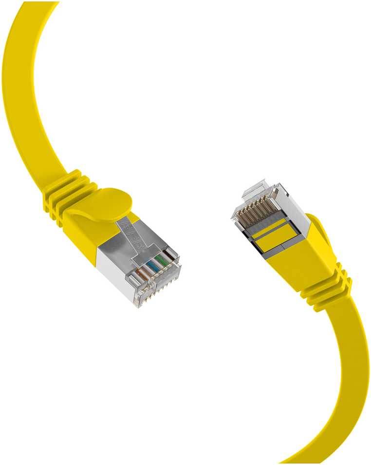 Efb Elektronik EFB Płaski kabelis patch RJ45, U/FTP, Cat.6A, PVC, 0.15m, geltona