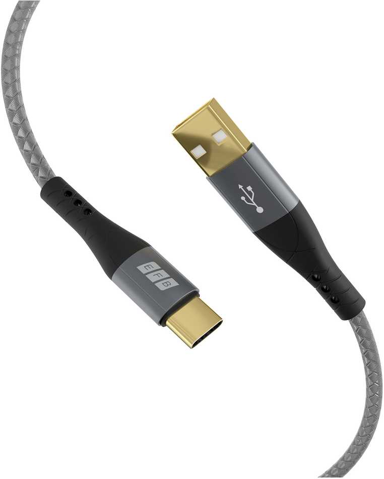 EFB Elektronik USB-AC-00005 USB kabelis USB 2.0 USB A USB C Juodas, Pilkas