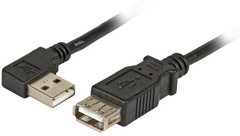 Efb Elektronik Kabelis USB TecLine USB 2.0 Kabelis St. A linksgewinkelt - Bu. A, juodas, 1,0 m - 39912501