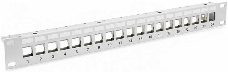 Efb Elektronik EFB EFB Verteilerfeld Patchpanel 48,26cm 19Zoll 1HE 24-Port grau be Keystone