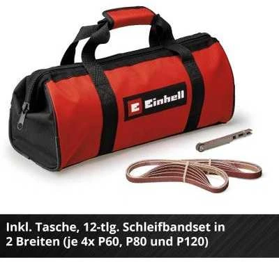 Šlifuoklis Einhell Einhell akumuliatorinė juostelė TE-BF 18 Li-be akumuliatoriaus ir kroviklio, 18V, elektrinė dildė (raudona/juodas, be akumuliatoriaus ir įkroviklio, įrankių krepšyje)