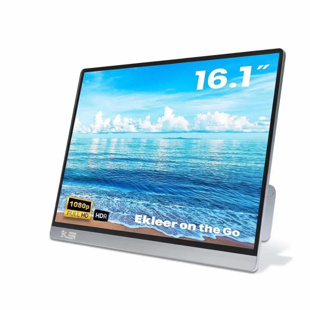 Monitorius Ekleer 16" Portable LCD Ekranas USB Type-C su Travel Pouch (EK16FCG)