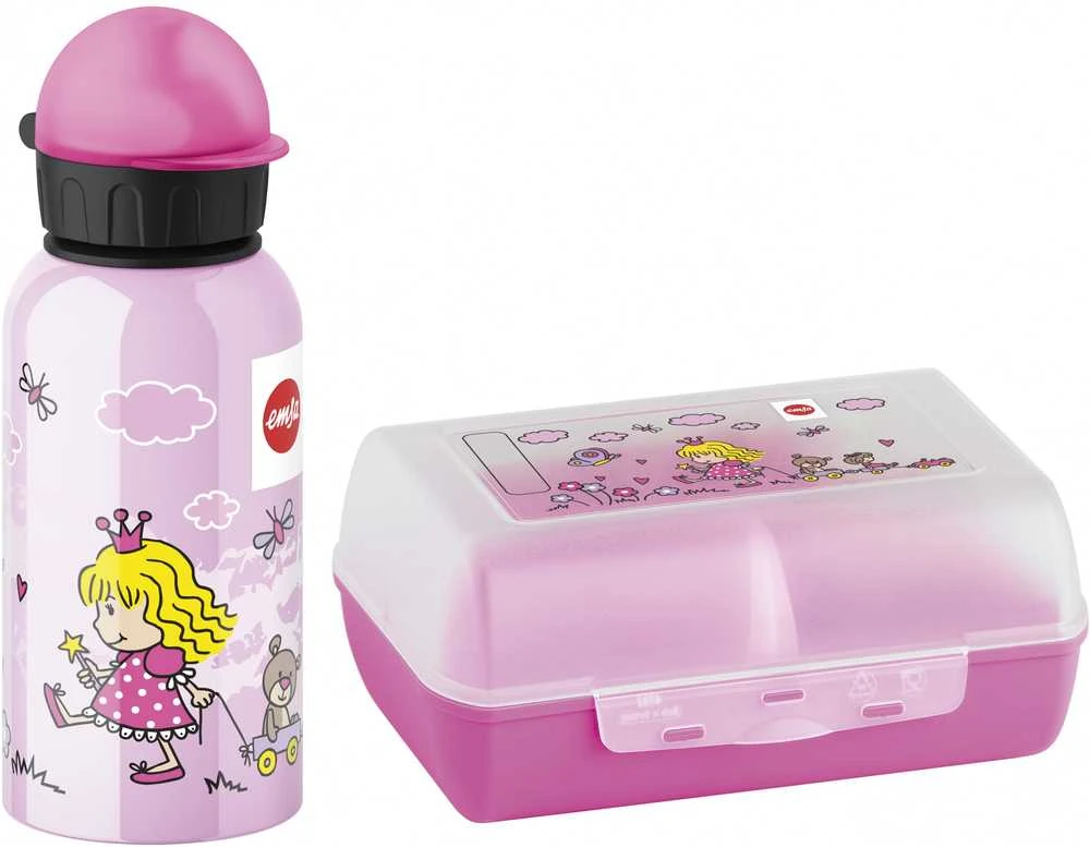Emsa Kids vandens butelis 0,4l + pietų dėžutė princesė 518137 rinkinys