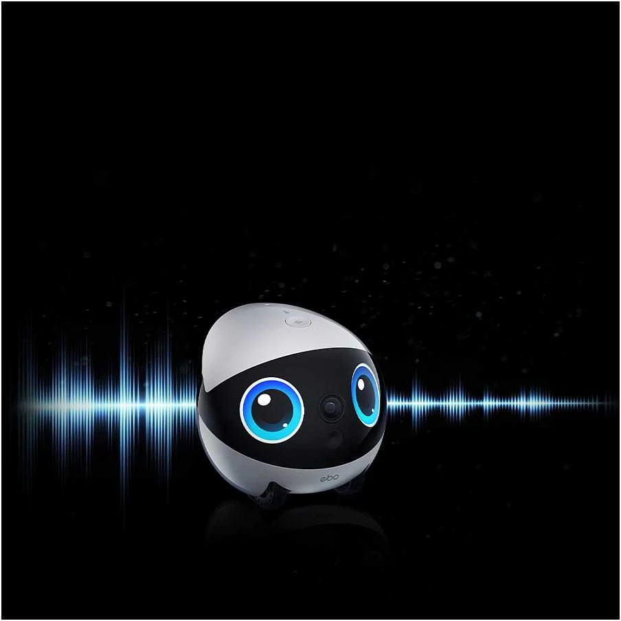 Namų robotas kompanijonas Enabot EBO Air 2 Plus FamilyBot su stebėjimo ir skambučių funkcija, baltas
