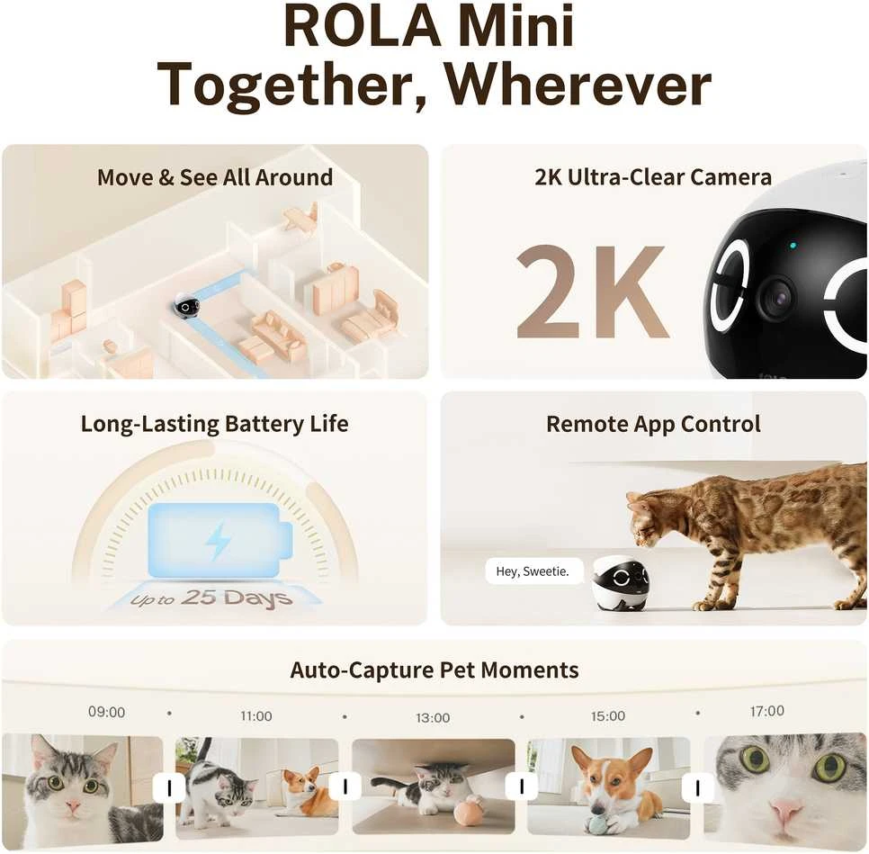 Enabot | ROLA Mini Pet Monitorius | Compact | 3 MP