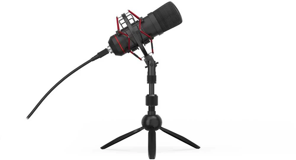 Endorfy Solum T juodas kondensatorinis mikrofonas su laidu + laikiklis | 3.5mm