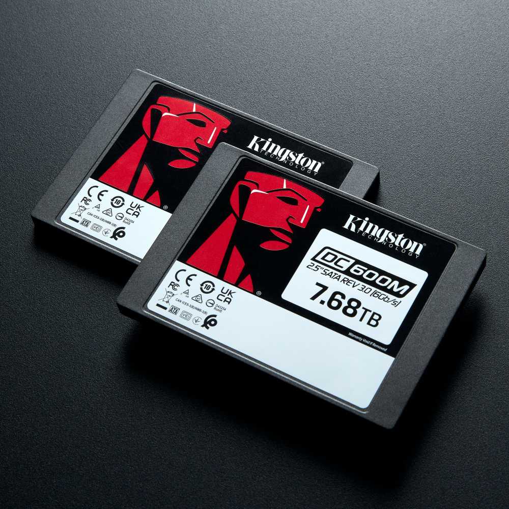 KINGSTON 7,68 TB DC600M 2,5 colio SATA3 mišraus naudojimo duomenų centro SSD, skirtas įmonių serveriams ir NAS (palaikomas „VMWare“)