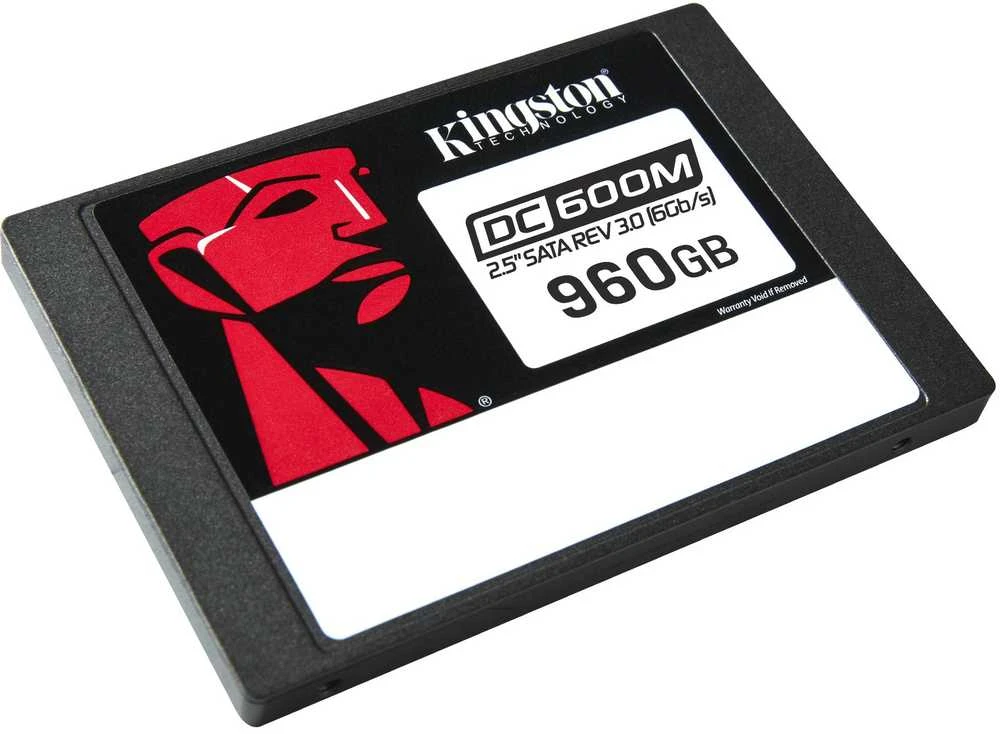 KINGSTON 960 GB DC600M 2,5 colio SATA3 mišraus naudojimo duomenų centro SSD, skirtas įmonės serveriams ir NAS (paruošta VMWare)