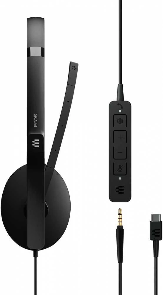 Ausinės EPOS ADAPT 165T USB-C II, USB LAIDINIS DVIPUSIS 3,5 mm + USB