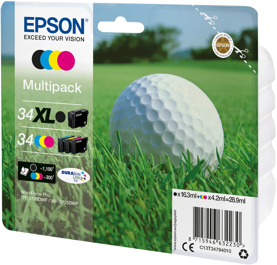 Tusz Epson 34XL MPACK INK (XL BKundSTD CM - C13T34794010