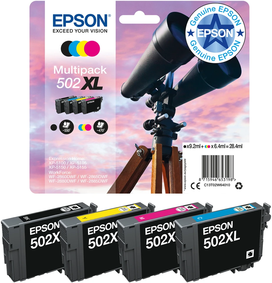Epson 502 Originalus Žydras 1 vnt