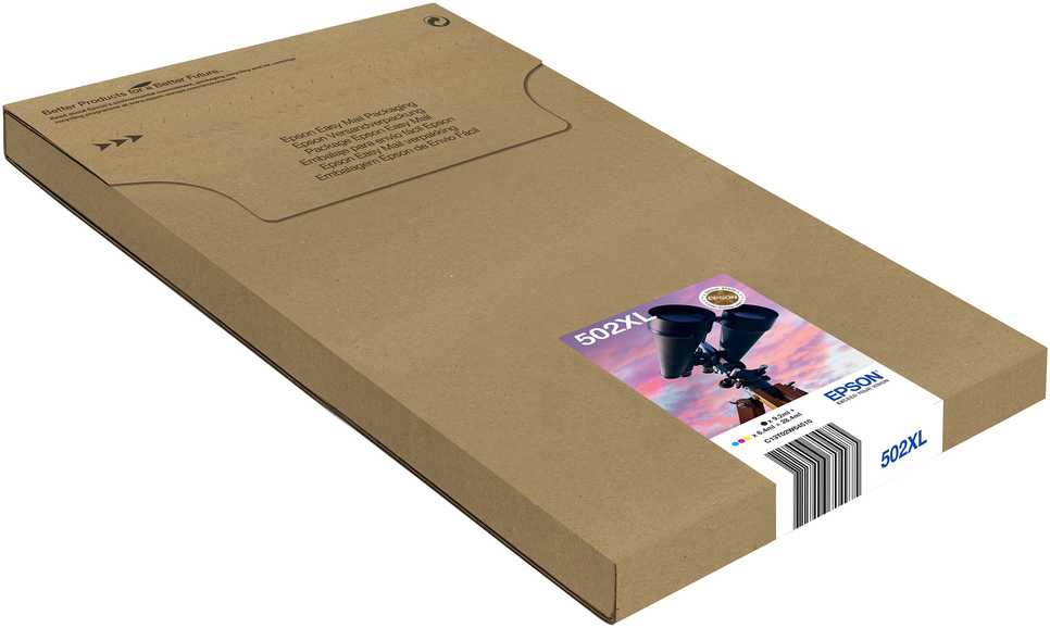 Tusz Epson Epson 502XL Multipack - 4er-Pack - Geltona, Cyan, Magenta, pigmentiertes Juodas - original - versandfertig - Tintenpatrone - fur Expression Home XP-5100, 5105, 5150, 5155, WorkForce WF-2860, 2865, 2880, 2885