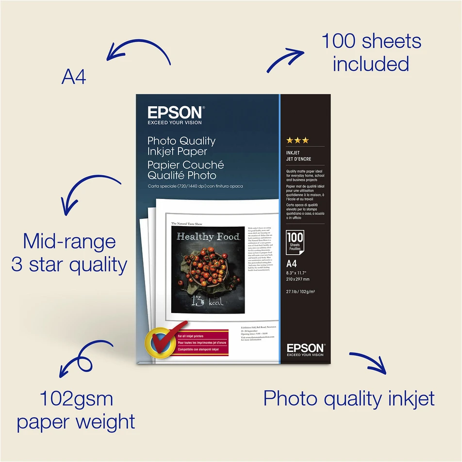 Epson Photo Quality , DIN A4, 102g/m² fotopopierius
