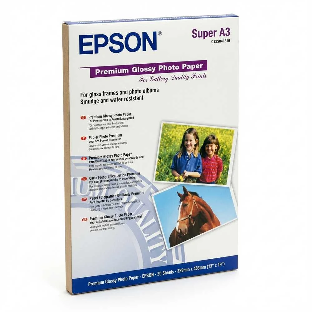 Epson Premium Glossy Photo Paper A3, 250g/m2, 20 lapų