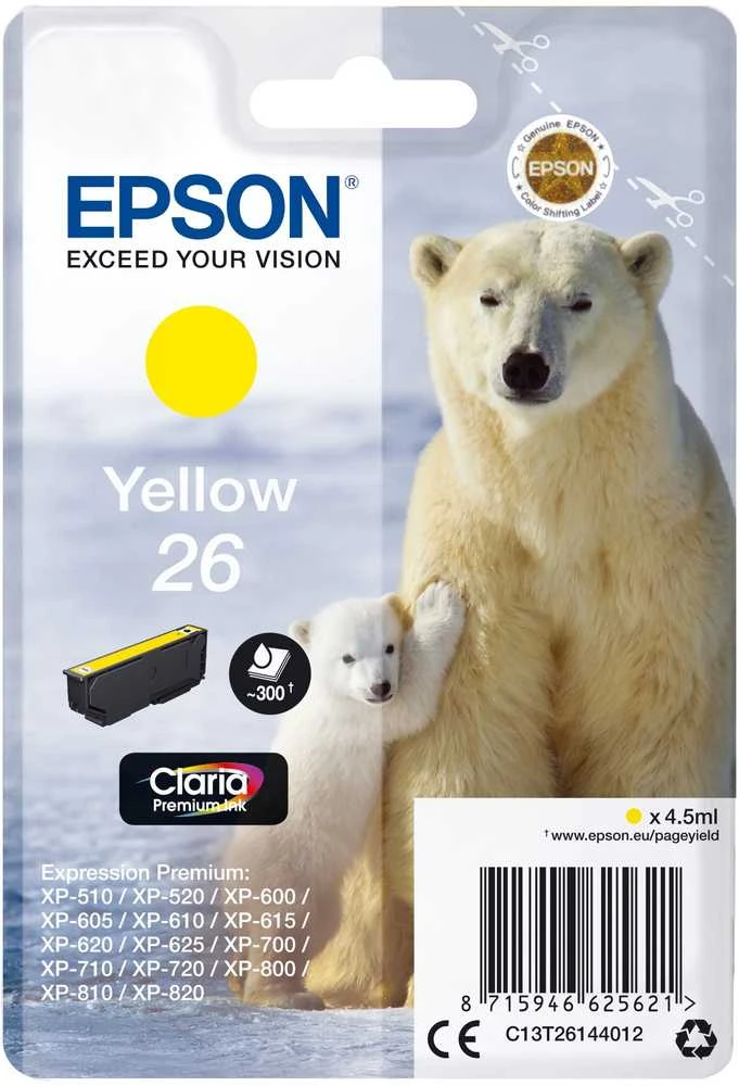 Epson T2614 (26) (C13T26144010), geltona kasetė