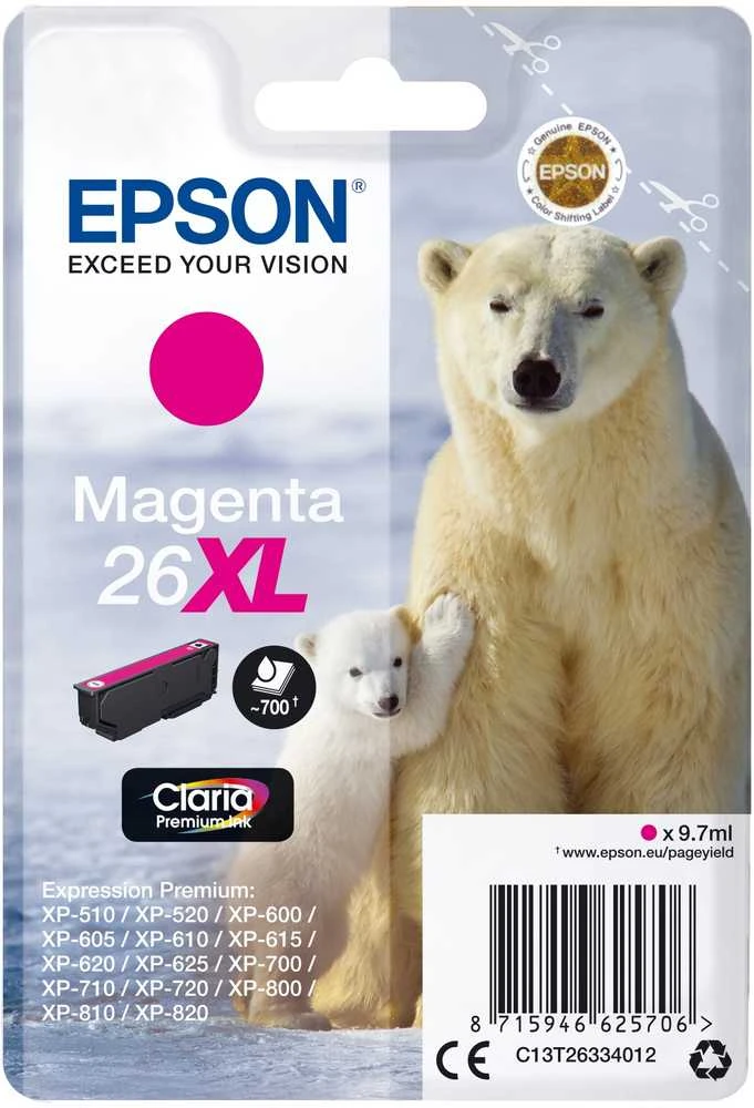 Epson 26XL rašalo kasetė, purpurinė