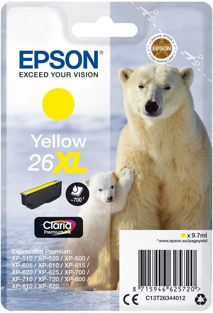 Epson 26XL rašalo kasetė, Geltona