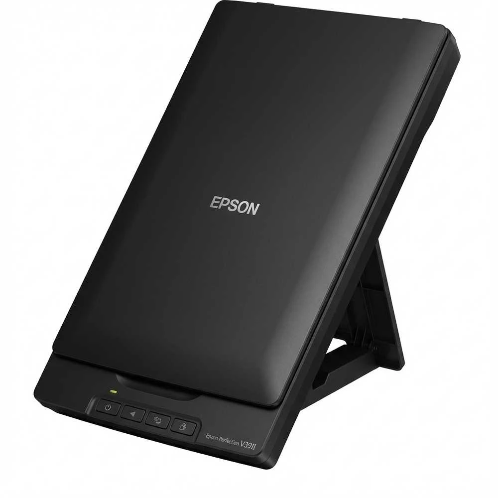 Epson „Perfection“ V39II A4 formato plokščio paviršiaus nuotraukų ir dokumentų skaitytuvas su stovu