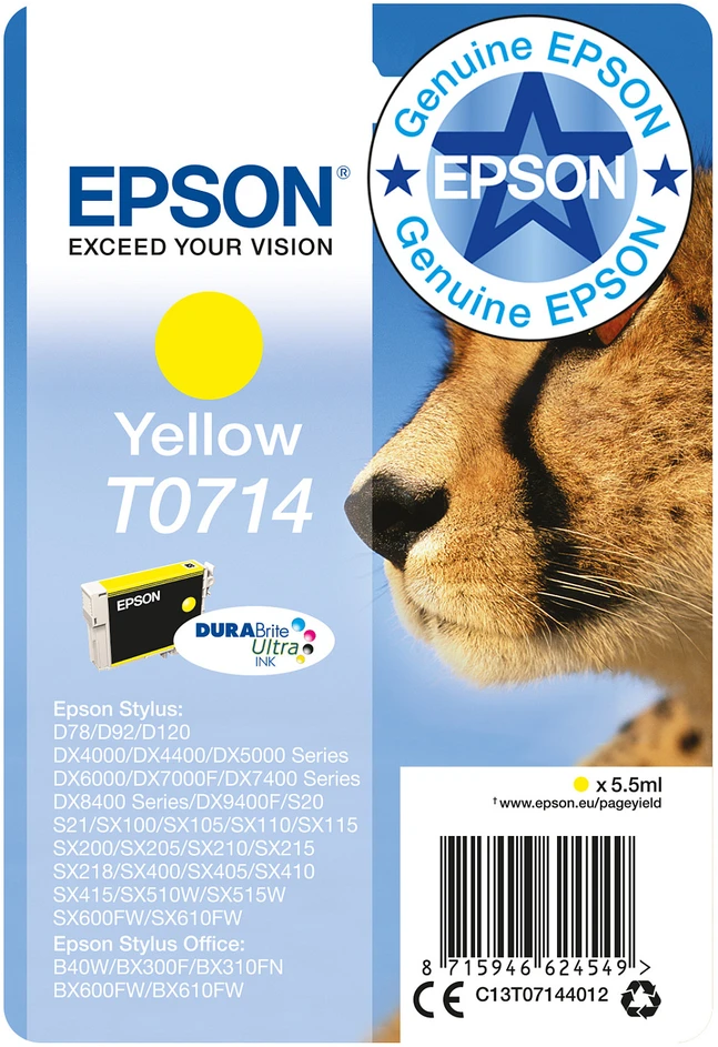 Rašalo kasetė EPSON T071440, Geltona