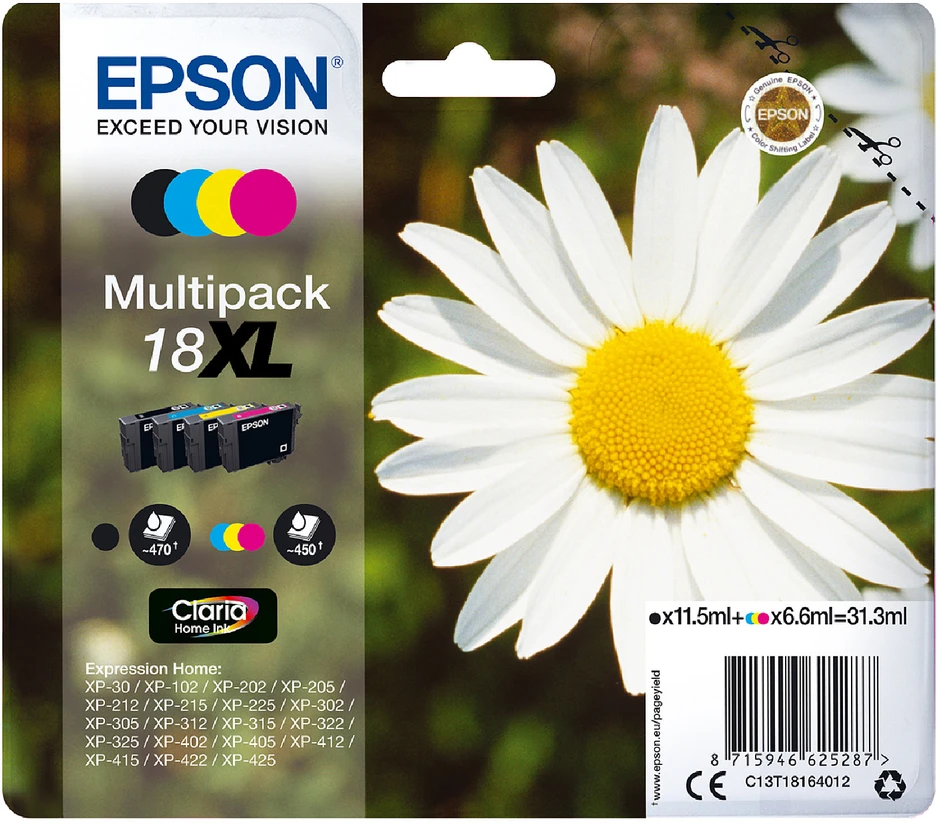 Epson 18 BK Ink cartridge, Juodas