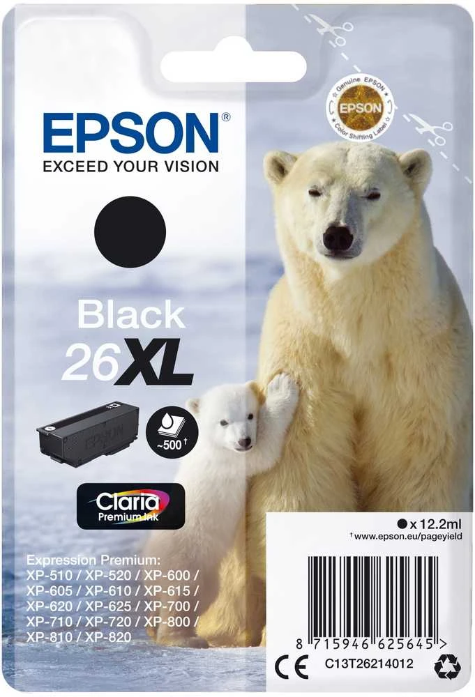 Epson T2621 (26XL) (C13T26214012), juoda kasetė