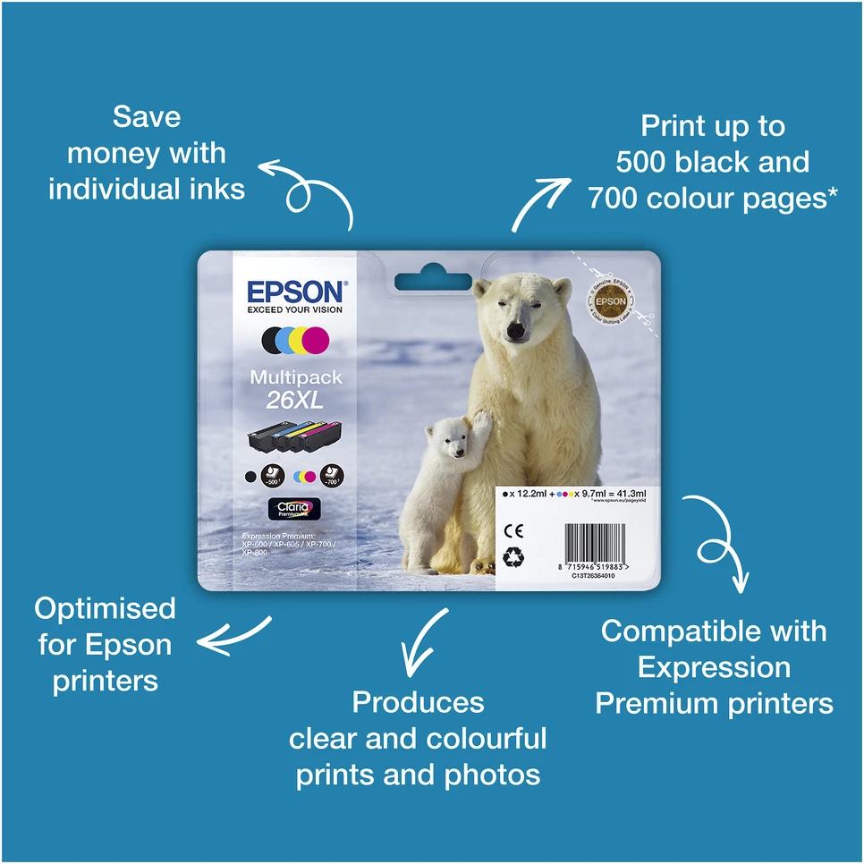 Epson T2621 (26XL) (C13T26214012), juoda kasetė