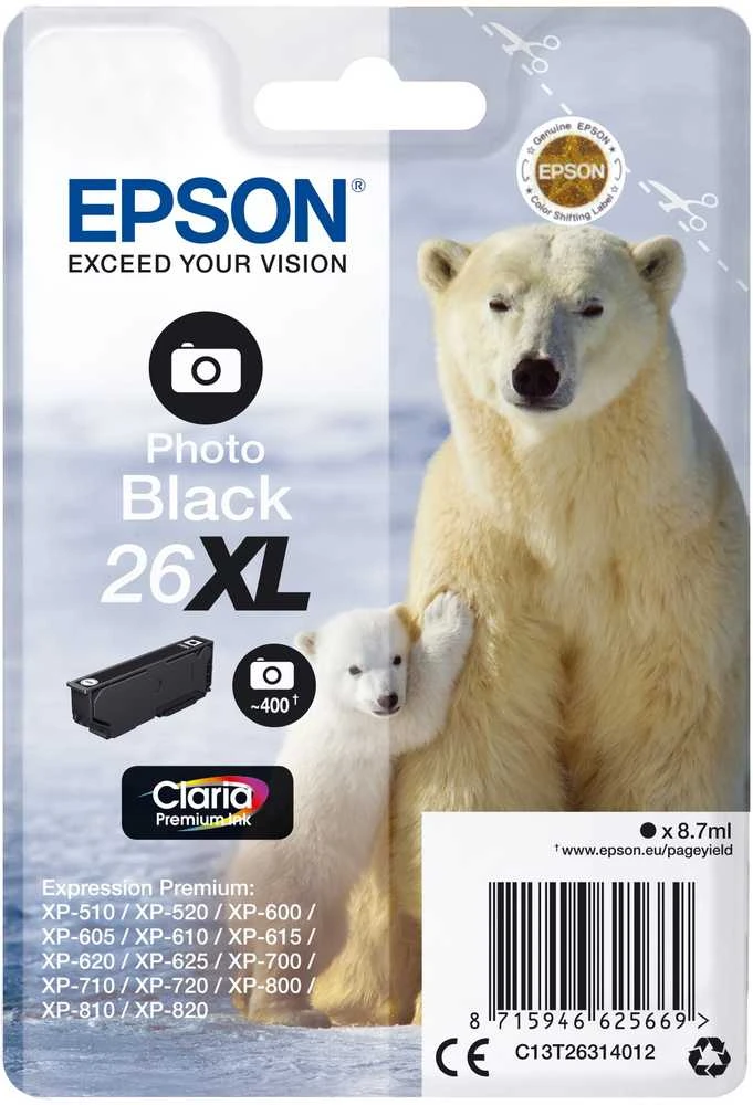 Epson 26XL Ink Cartridge, Juodas