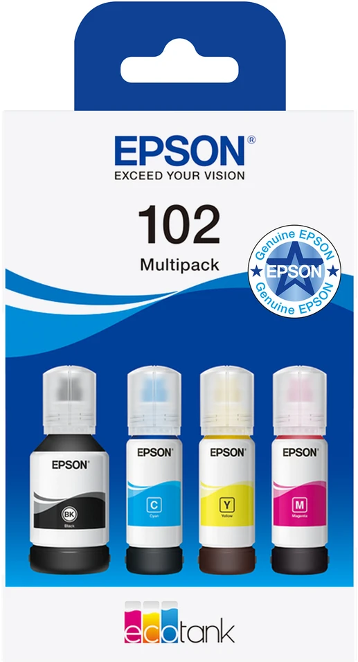 Epson 102 EcoTank (C13T03R640) Rašalo papildymo buteliukų komplektas, CMYK