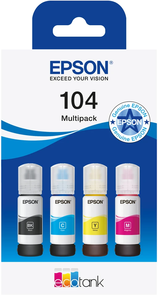 Epson 104 EcoTank (C13T00P640) Rašalo papildymo buteliukų komplektas, C/M/Y/BK